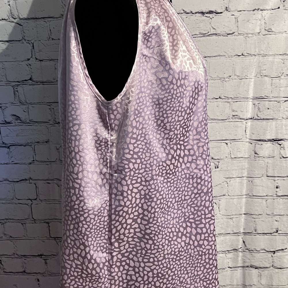 First ❤️Love by Lovelyn lavender leopard mock neck tie design sleeveless  small - Picture 5 of 13